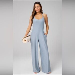 Fabletics Size XXL-1X Raincloud Heather Cloud Jersey Wide Leg
Jumpsuit NWT!